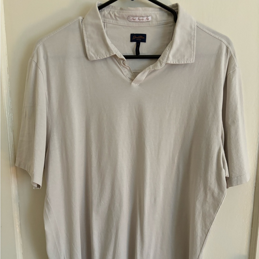 Good Man Brand Silver / Off White Mens Medium Polo